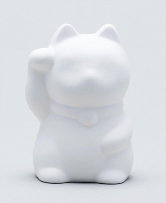 お絵かき招き猫（右手上げ）貯金箱