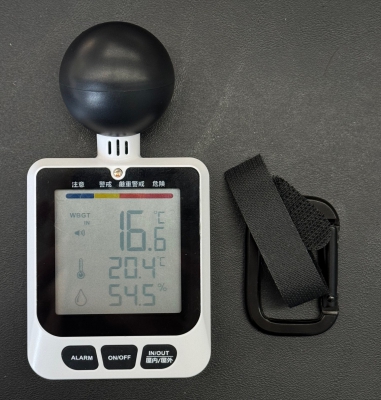 黒球式熱中症指数計　５月中旬納期　できるだけ早く入荷するように頑張っています。