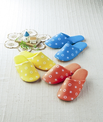 プチフラワフリーススリッパー